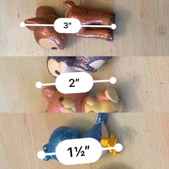 Disney Animators Forest Animals Figures 4pc Set Deer Squirrel Rabbit Bird RARE